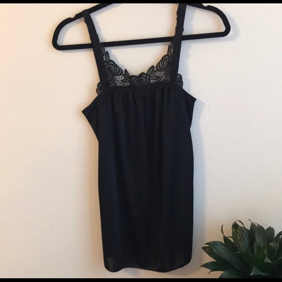 Urban Outfitters Other - ✨$6/20 UO Lace Trim Black Silky Tank
